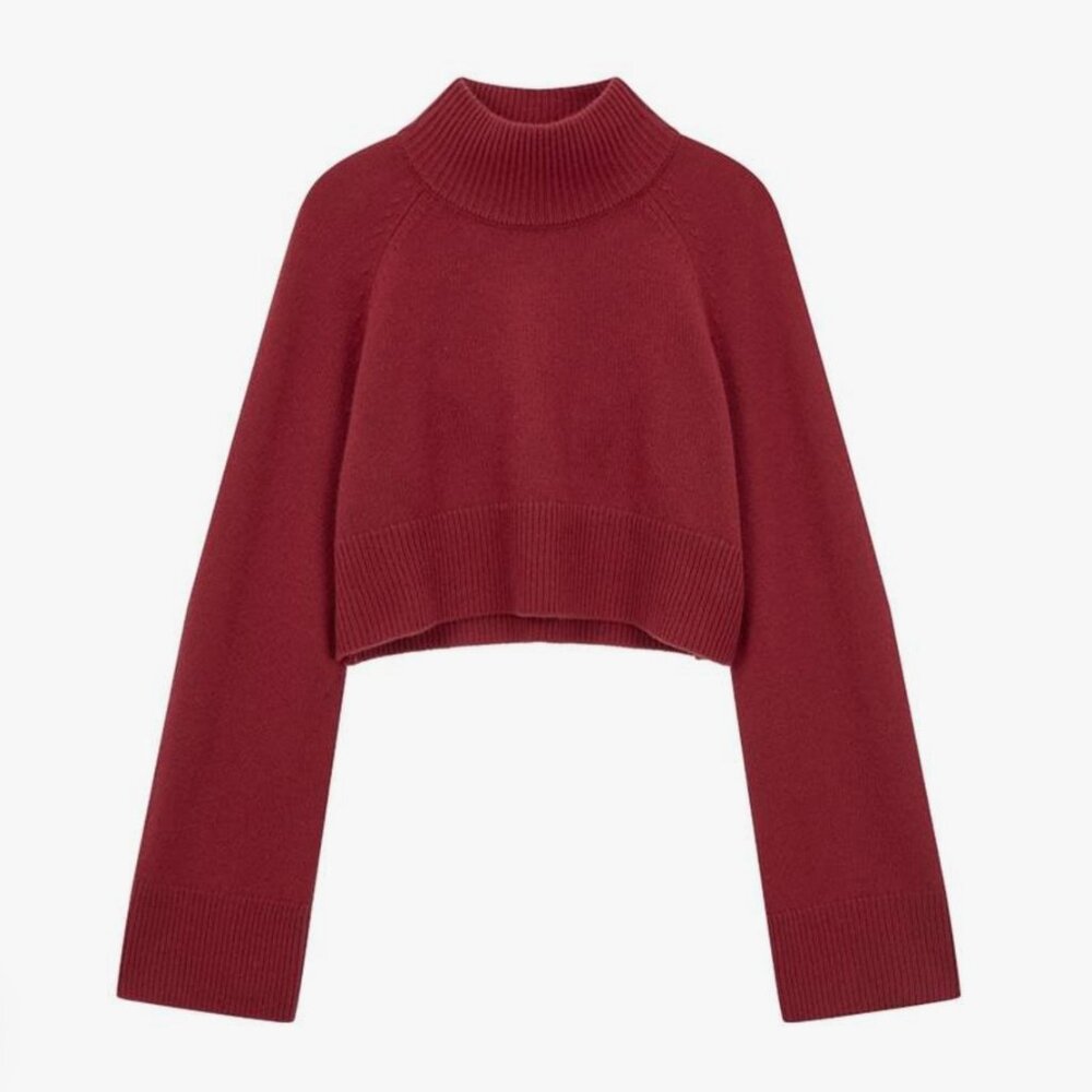 Garret Cashmere Cropped Turtleneck Chianti